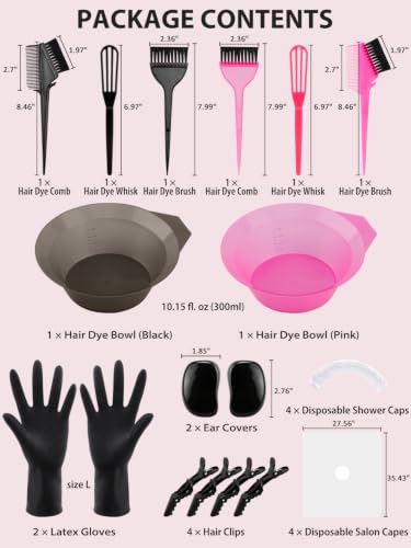 YOOVR 24-Piece Hair Dye Kit with Dual-Color Brushes & Bowls