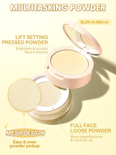 SHEGLAM Blur & Lift Setting Powder Duo - Banana