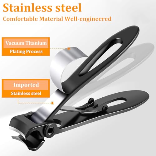 Thick Nail Clippers 15mm Wide Jaw Nail Cutter for Thick Toenail Stainless Steel Heavy Duty Toenail Clippers with Curved Blades Large Toenail Clippers for Men Seniors Elderly