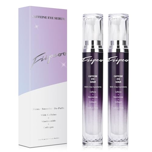 Caffeine Eye Cream for Dark Circles - 5% Caffeine Eye Serum Infused with Collagen and Niacinamide, Cream for Puffines and Bags Under Eyes w/ 360¡Æ Depuffer Roller
