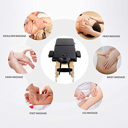 Yaheetech 84x24in Portable Massage Table Folding Adjustable Height