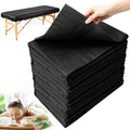 100 Pack Black Disposable Massage Table Sheets 31" x 71" Waterproof Bed Covers