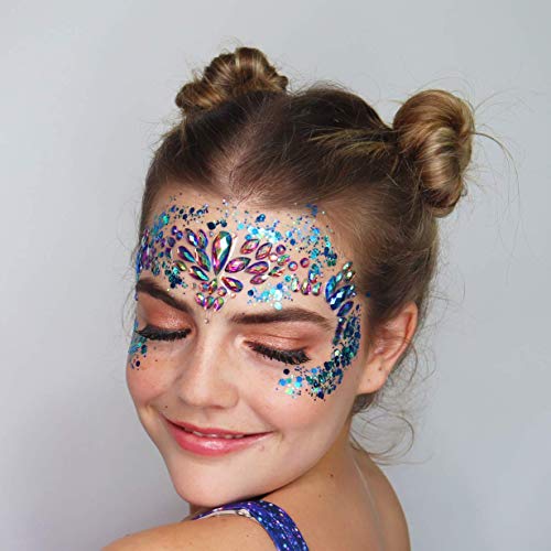 Star Glitter - Holographic Silver Star Face & Body Glitter. 15g Chunky Face Glitter, Hair Glitter, Eye Glitter and Body Glitter for Women. Rave Glitter, Festival Accessories, Cosmetic Glitter Makeup