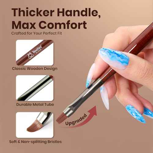 Beetles Nail Art Brushes Set, 6 PCS Multifunctional Nail Brushes for Nail Art Wooden Liner Brush Nail Drawing Pen Nail Art Tools with Nail Brush Holder&Palette for Nail Art Design