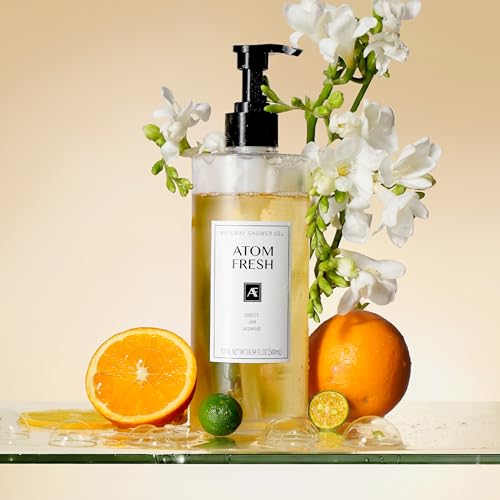 Atom Fresh Fine Fragrance Body Wash ? Sweet Jam Jasmine Scent | Gentle Amino-Acid Cleanser with Oat, Soapberry & Vitamin E | Plant-Based & Sulfate-Free, 16.94 fl oz