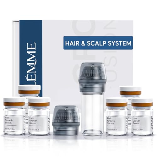 Glemme Micro Infusion Hair Growth Serum System - 6 Week Supply, Reusable Titanium Applicators