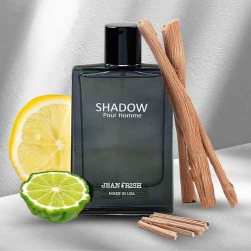 Jean Rish Shadow Pour Homme Eau De Toilette for Men (3.4 Fl Oz / 100ml) with Lemon, Cedar & Musk Notes - Long Lasting and Luxury Fragrance