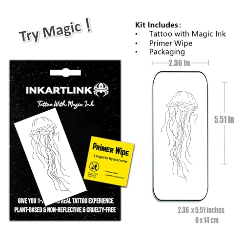 INKARTLINK Semi-Permanent Tattoos Waterproof 7-14 Day Jellyfish