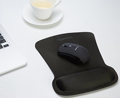 Amazon Basics Rectangular Gel Computer Mouse Pad with Wrist Support Rest, Small, Pack of 20, Black