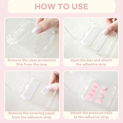 Press On Nail Storage Cases with Double Sided Tape - 14Pc