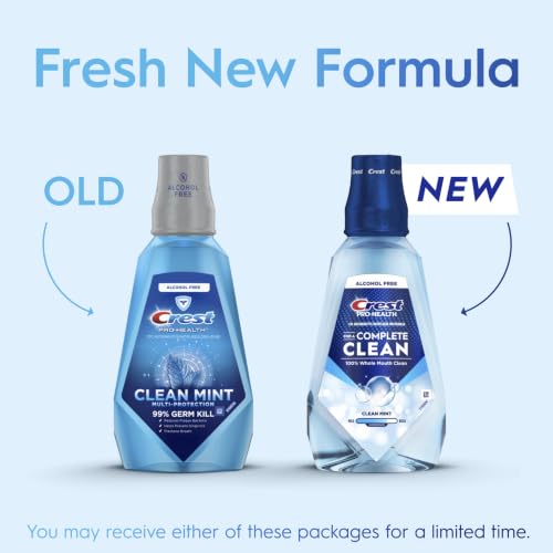 Crest Mouthwash Pro-Health Complete Clean Mint 1L - Alcohol-Free, Antigingivitis & Antiplaque