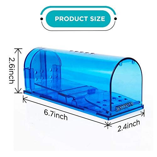 Humane Mouse Trap | Catch and Release Mouse Traps That Work | Mice Trap No Kill for mice/Rodent Pet Safe (Dog/Cat) Best Indoor/Outdoor Mousetrap Catcher Non Killer Small Capture Cage (Blue)