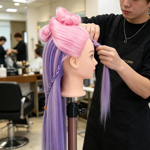 Eumos 29" Mannequin Head with Synthetic Hair & Clamp