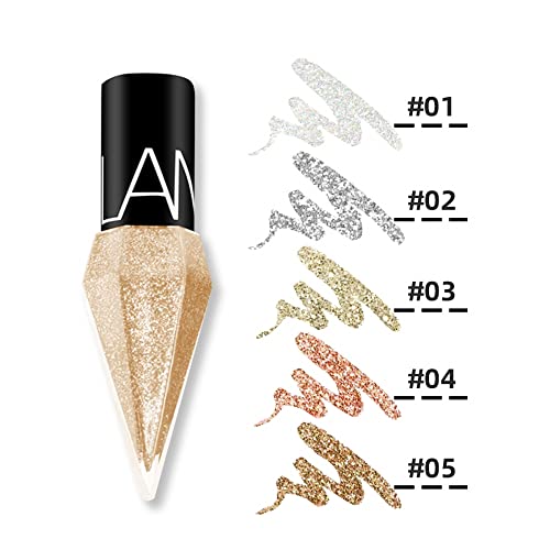 Go Ho Glitter Liquid Eyeliner Set - 5 Colors Metallic Shimmer