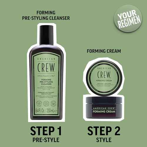 AMERICAN CREW Men's Pre-Styler Forming Shampoo for Textured & Curly Hair, Anti-Frizz & Curl Defining, With Jojoba Oil, Vegan, 8.5 fl oz
