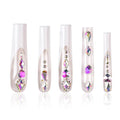 Tmani 10pc/set Extra Long Handmade Press On Nail Hot Girl's Long Ballet Nails Square Nail Full of Diamond Glitter Decoration Fake Nails Suitable For Girls Festival Parties and Birthday Gift (138,M)
