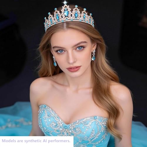 Queen Crown Tiara with Crystals for Women - Bridal & Party Headband