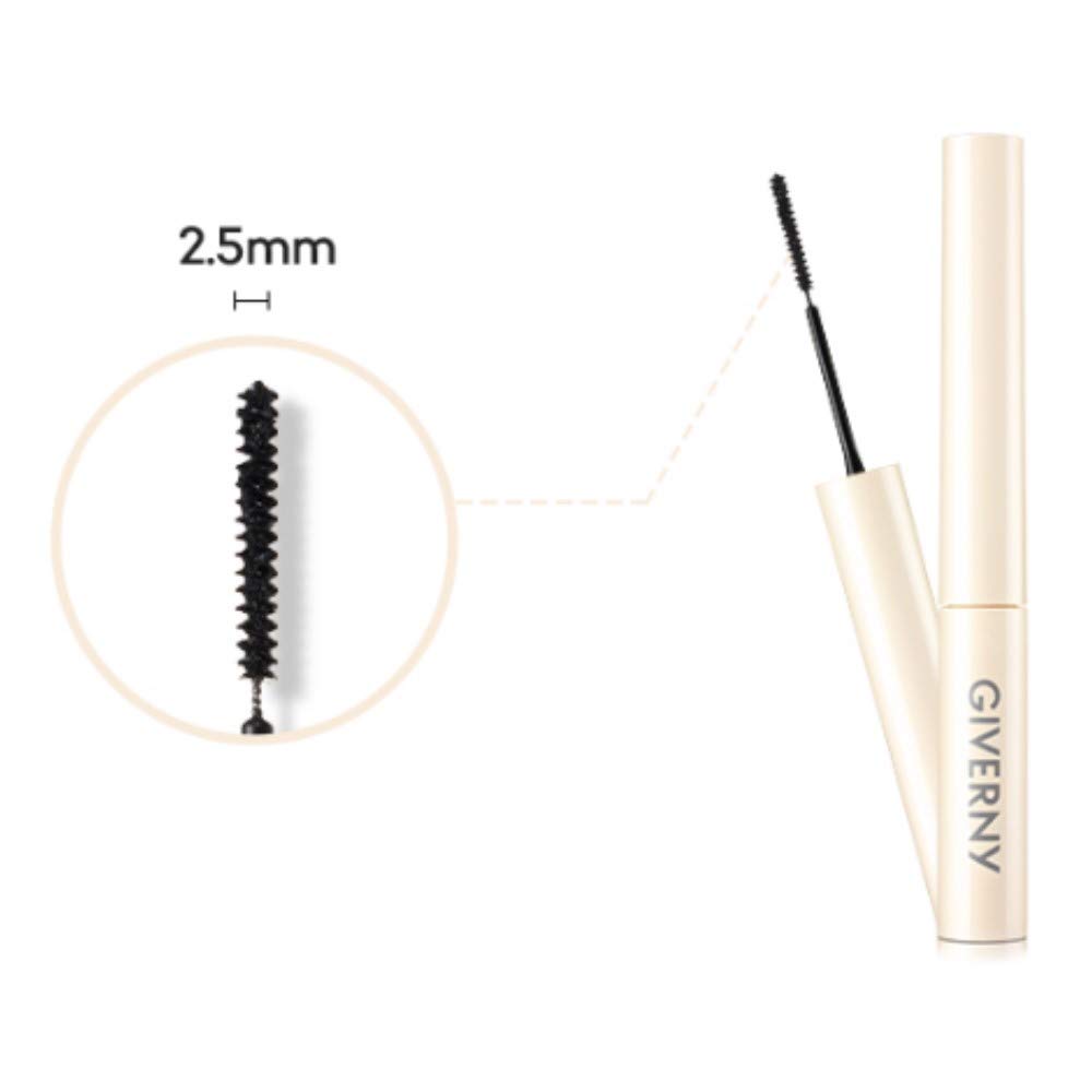 GIVERNY Milchak Sensitive Mascara #Black Brown - Smudge Proof Voluminous Mascara with Microfiber Brush, Waterproof Lengthening & Thickening Mascara for a Long-lasting Eye Makeup, 0.1 fl.oz.