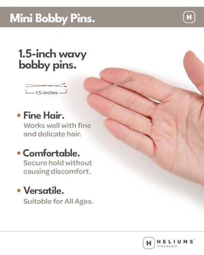 Heliums Mini Bobby Pins Ash Blonde 40 Pack 1.5"
