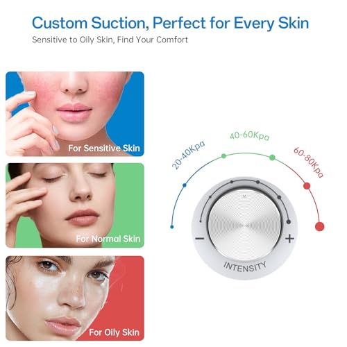 UNOISETION At Home Microdermabrasion Machine, 2 In 1 Pro-Grade Diamond Dermabrasion Facial for Exfoliation & Stubborn Blackheads, Microdermabrasion Tool for Radiant Skin, White
