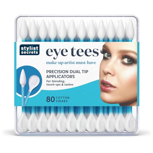 Fran Wilson EYE TEES COTTON TIPS 80 Count (12 PACK) - Precision Makeup Applicator, Double-sided Swabs with Pointed and Rounded Ends for Perfect Blending, Effective Cleaning and Precise Touch-ups