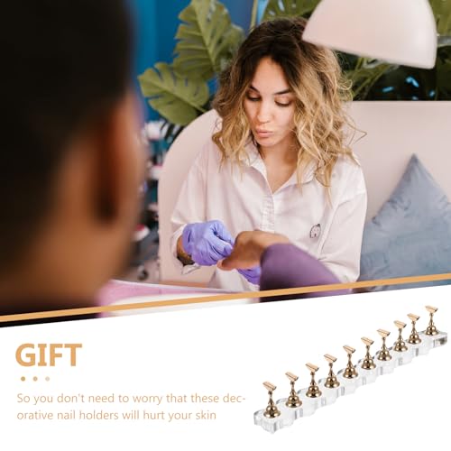 minkissy Extended Armor Holder 7.7 Inch Metal Nail Display Stand Durable Nail Rack with Smooth Surface for Manicure Art Practice and Press on Nails Organizer