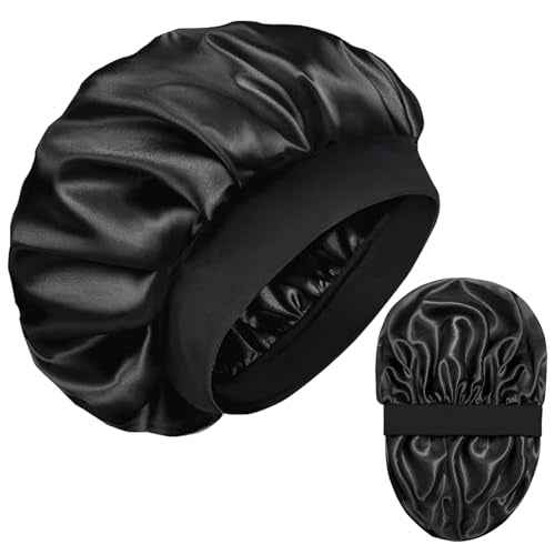 Silk Bonnet for Men Hair Bonnet for Sleeping Double Layer Satin Bonnets for Black Women Curly Hair Braids