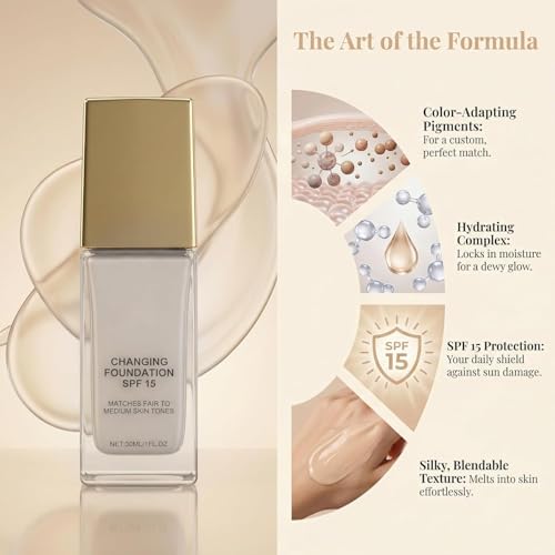 Color Changing Foundation for Mature Skin - Hydrating Liquid Formula