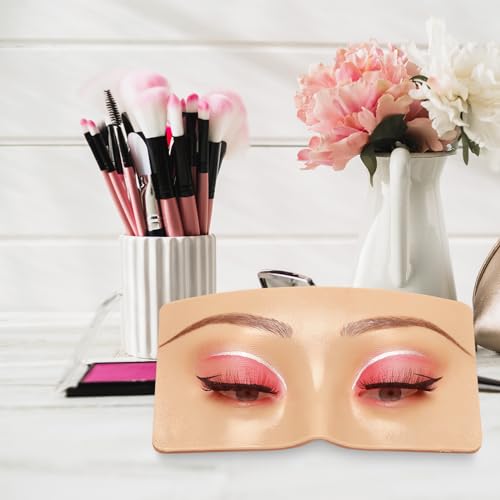 3D Eye Makeup Practice Board - Reusable Silicone Face Mannequin for Beginners to Practice Eyesmakeup Kit (White)