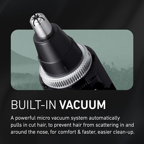 Panasonic ER-GN70-K Nose & Ear Hair Trimmer with Vacuum, Wet & Dry Use, 1 Pack