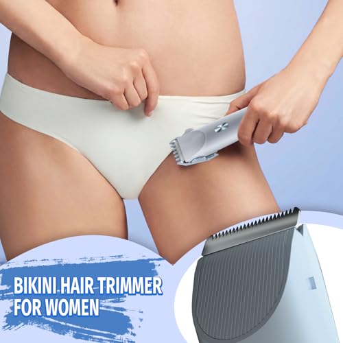 Women’s Waterproof Bikini Trimmer & Facial Hair Remover - 2-in-1 Electric Razor, Blue