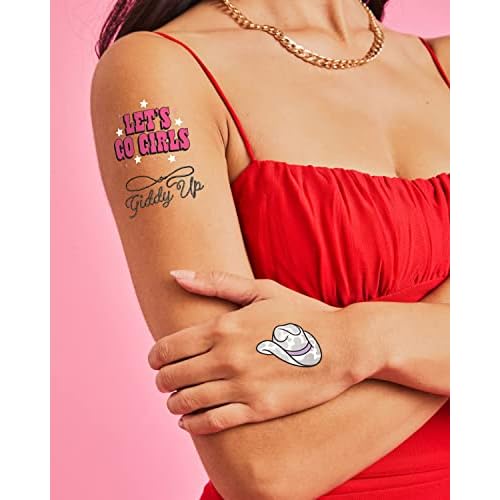 xo, Fetti Last Rodeo Bachelorette Temporary Tattoos - 48 Glitter Styles | Giddy Up Bach Party Decoration, Cowgirl, Bridesmaid Favor, Bride to Be Gift + Bridal Shower Supplies