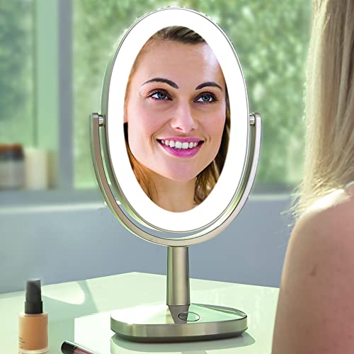 Zadro Newport 10" x 18" LED Lighted Makeup Mirror with 5X/1X Magnification