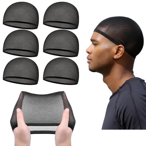 Ramede Stocking Wave Cap for Men Women Wig Caps - Black, 6