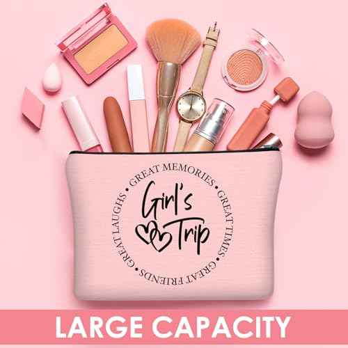 Reginary 9 Pcs Girls Trip Gifts Favors Girls Trip Makeup Bags Toiletry Cosmetic Bag Bestie Friendship Gifts for Women Christmas Wedding Bachelorette Valentine s Day Party Favors