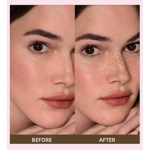 4 Optional Freckle Looks Stamp, Natural Fake Freckles, Waterproof Sweatproof Non-Fading Makeup Tool (04# Espresso)