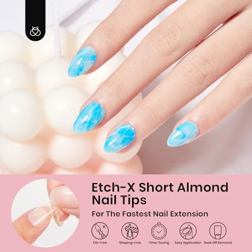 Beetles Short Almond Gel Nail Tips 576Pc - 12 Sizes