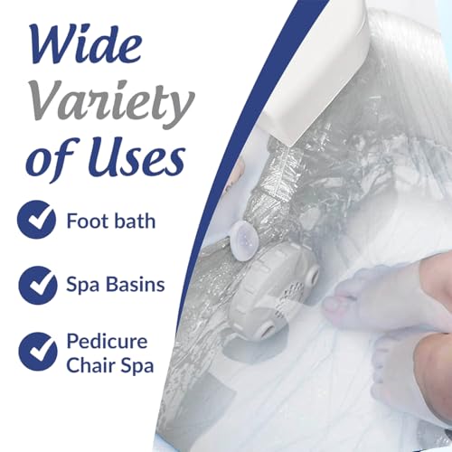 Disposable Pedicure Liners - 400 Count, Fits Most Foot Spas, Leak-Resistant
