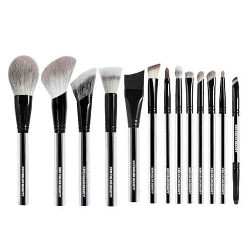 KENCOLOR Premium 13-Piece Makeup Brush Set with PU Travel Pouch ? High-End Acrylic Handle, Soft Synthetic & Natural Bristles, Dense & Non-Absorbent, for Flawless Application