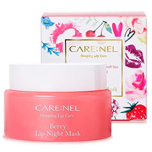 Lip Mask Overnight 23g (Berry) - Moisturizer for Dry Lips - Overnight Treatments Balm, Day and Night Repair Gloss, Scrubs Exfoliator