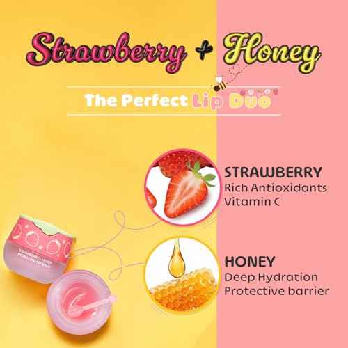 Look At Me Strawberry Honey Moisturizing Lip Balm, Natural Ingredients, Semi-Glossy, Natural Pink, Korean Skin Care, Long-Lasting Moisture, Gifts For Women (0.2 fl.oz.)