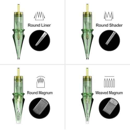 Tattoo Needles,Solong Pro 20Pcs Disposable Tattoo Cartridge Needles 1005 Round Liner X-Taper Needle Cartridges(1005RL) EN01S-20-1005RL-X