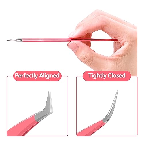 Lash Extension Tweezers Kit - 3pc Set with Isolation & Volume Tools