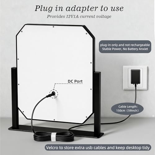 Lighted Makeup Mirror with 10x Magnifying Mirror, 3 Color Modes