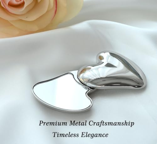 Heart Shaped Compact Mirror - Elegant Bridesmaid Gift | Premium Metal