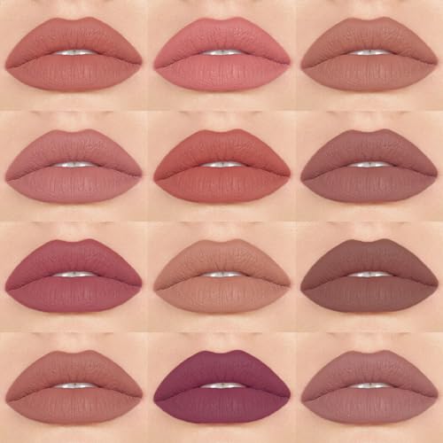 Matte Lip Liner Pencil Set, 8 Colors Waterproof Nude Brown Pink