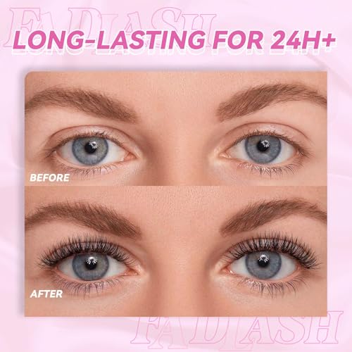 FADLASH Magnetic Eyelashes with Applicator Natural Look Magnetic Lashes Reusable 4 Pairs False Eyelashes Kit Easy to Wear and Remove (KS01+B1+MC+K8)