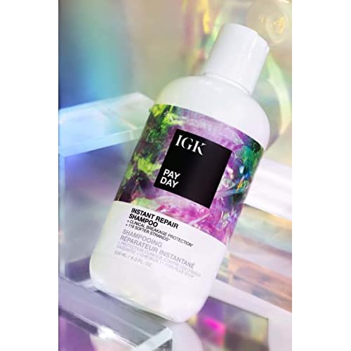 IGK PAY DAY Instant Repair Shampoo | Bond-Building + Damage Repair | Vegan + Cruelty Free | 8 Oz