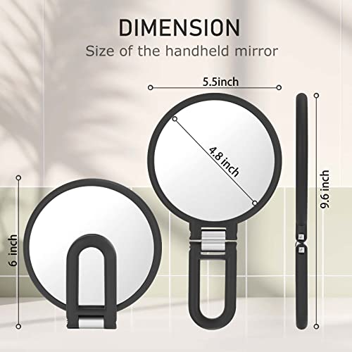 CLSEVXY Double-Sided Magnifying Travel Handheld Mirror 1X/15X Rotation Vanity