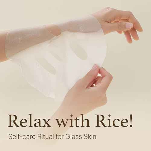 I'm from Rice Sheet Mask Pack of 5, Korean Rice Face Mask, Creamy Hydration for Dry, Combination Skin, Moist, Milky Essence, Biodegradable, Vegan, Hypoallergenic, 20ml